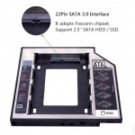 SATA 3.0 2nd HDD Caddy 12.7mm 2.5" 2TB SSD Case Hard Disk Enclosure with LED For Laptop DVD-ROM Optical Bay box Optometrist